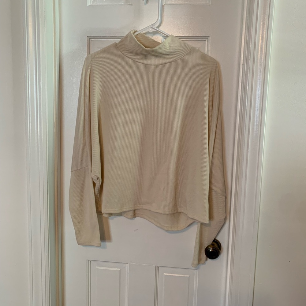 NWOT Cream Mock Turtleneck